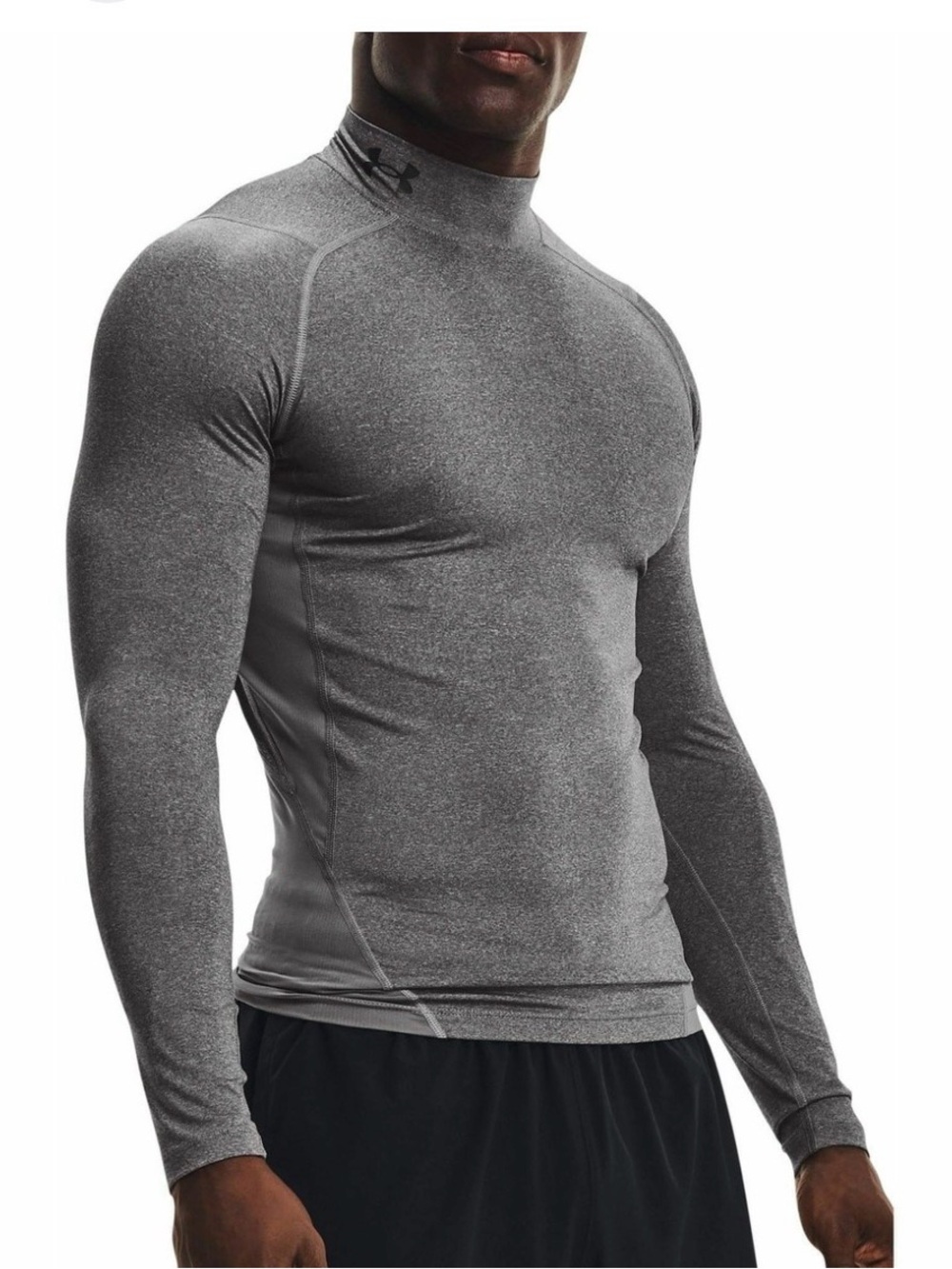 Under Armour Men's Gray Mock Neck Performance Long-Sleeve